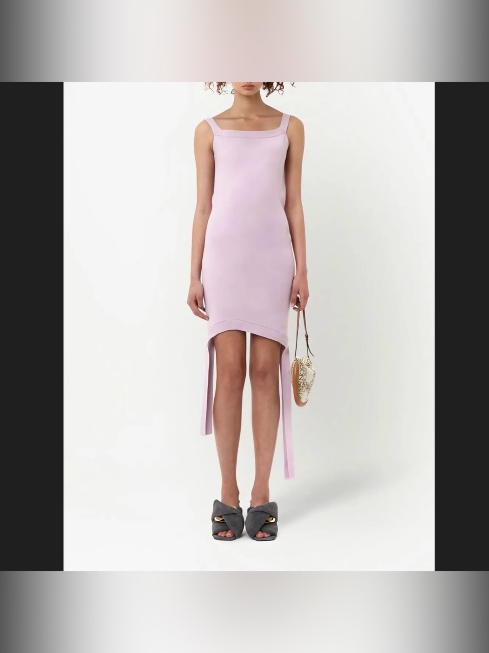 JW Anderson Deconstructed Knitted Mini Dress Logo Stretch Avant Garde Lilac S